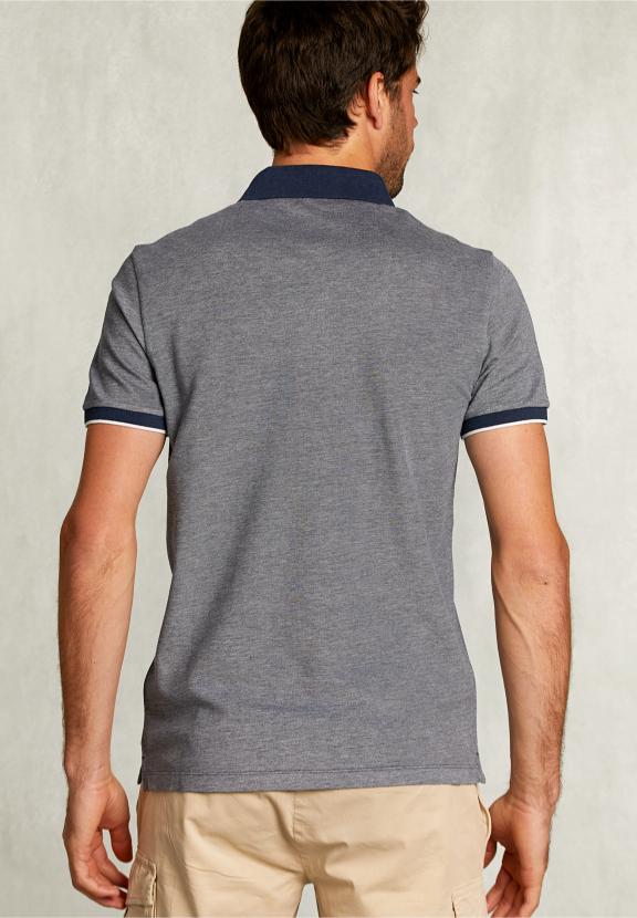 Custom Fit Cotton Polo Indian Ocean Mix - Blauw