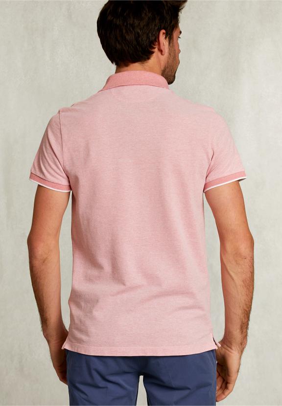 Custom Fit Cotton Polo Lt Bellini Mix - Oranje