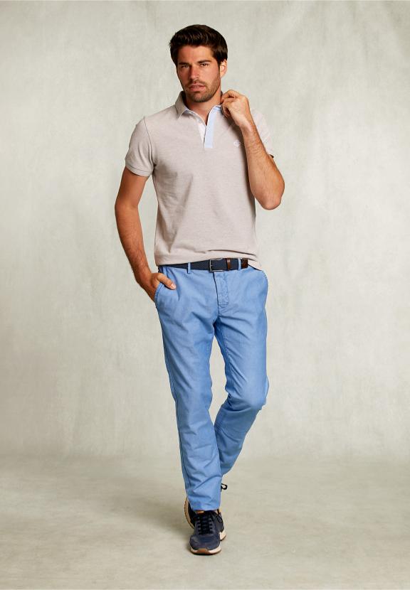 Custom Fit Cotton Polo Lt Desert Mix - Beige