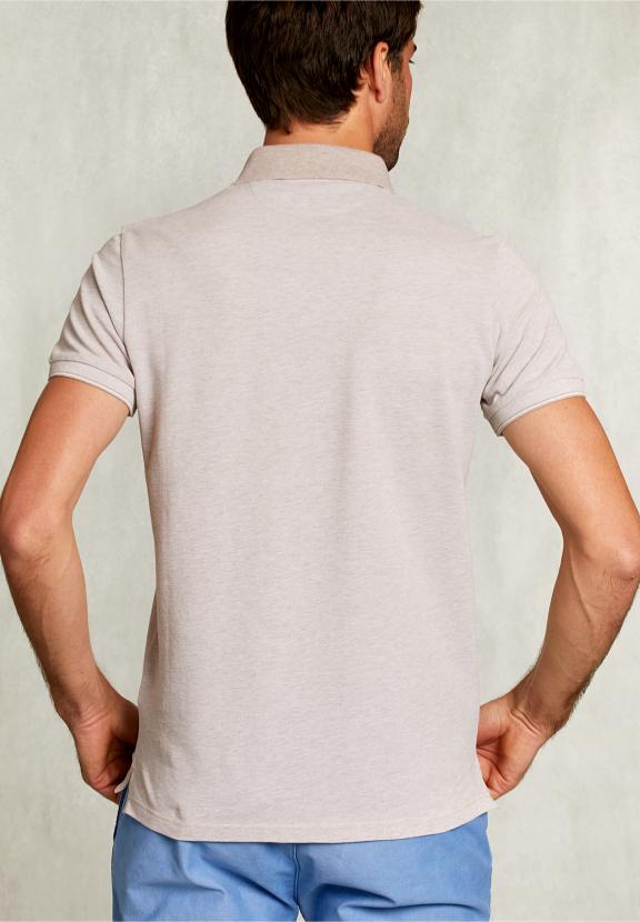 Custom Fit Cotton Polo Lt Desert Mix - Beige