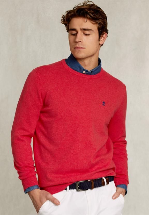 Normal Fit Basic Cotton Crew Neck Pullover Punch Mix - Oranje
