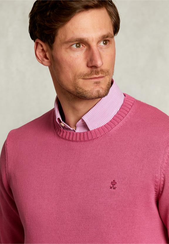 Custom Fit Soft Cotton Sweater Amaranth - Roze