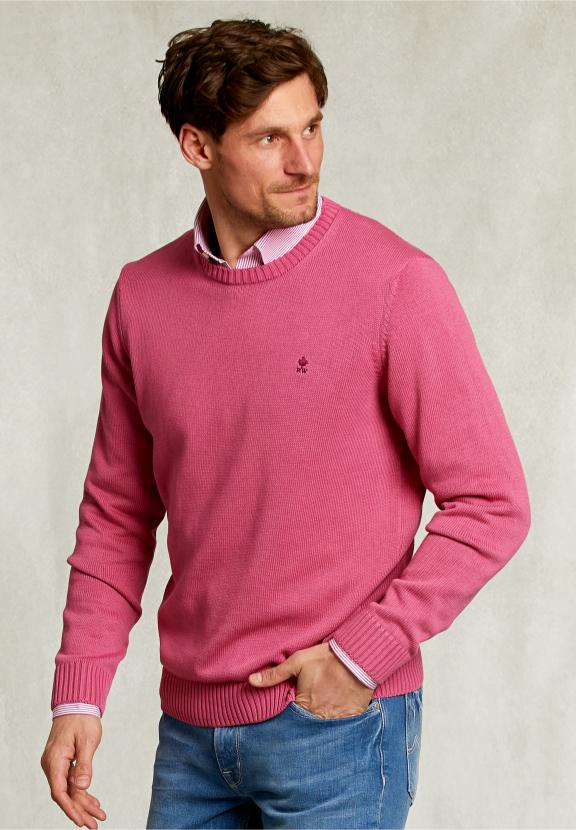 Custom Fit Soft Cotton Sweater Amaranth - Roze
