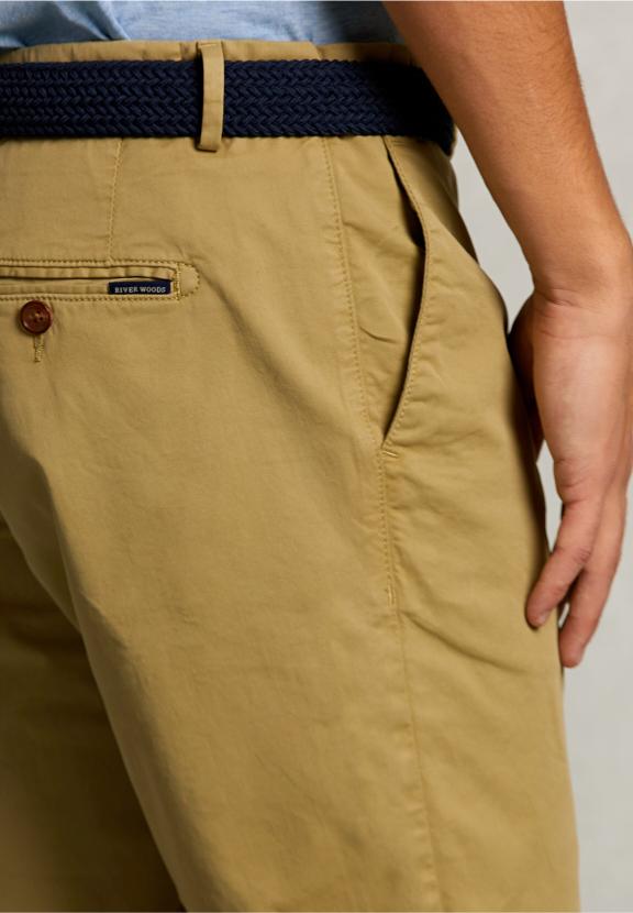 Cotton Chino Short Leek - Khaki