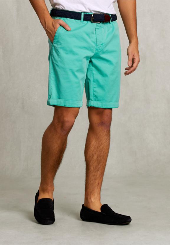 Cotton Chino Short Mint - Groen