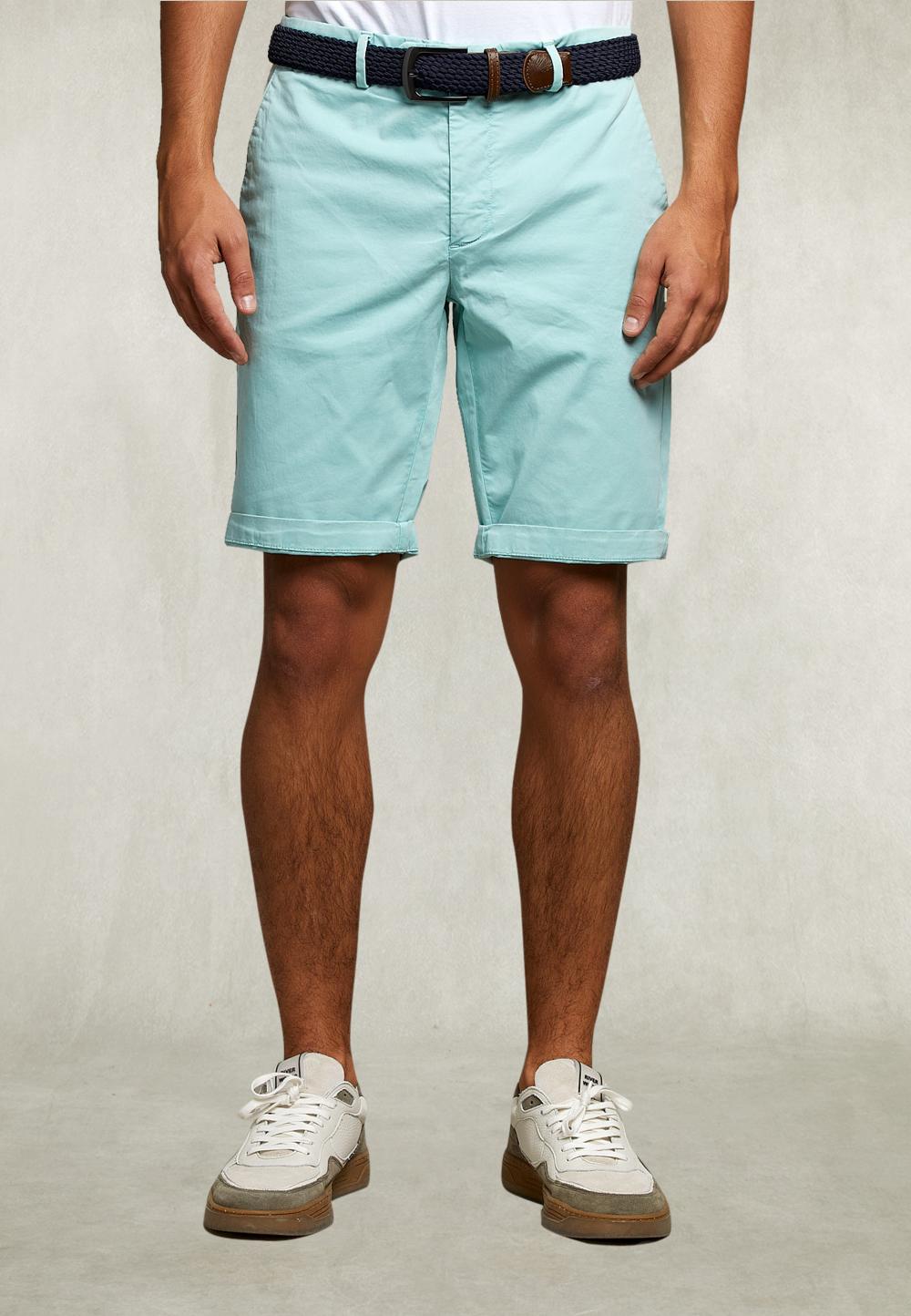 Cotton Chino Short Pistache - Groen
