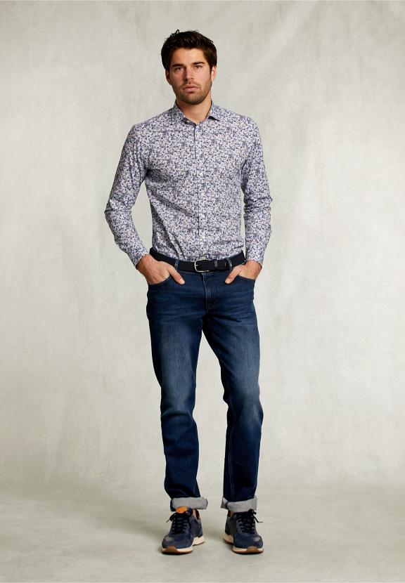 Slim Fit Fantasy Shirt Blue/Brown - Bleu