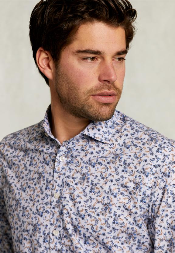 Slim Fit Fantasy Shirt Blue/Brown - Bleu