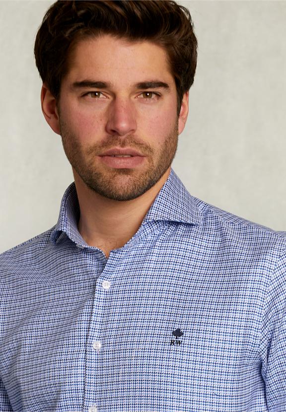 Slim Fit Fantasy Shirt Blue/White - Blauw