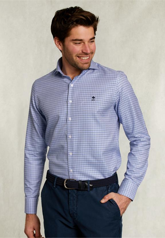 Slim Fit Fantasy Shirt Blue/White - Blauw