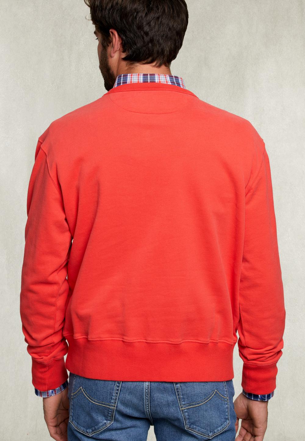 Basic Crew Neck Sweater Coral - Rood