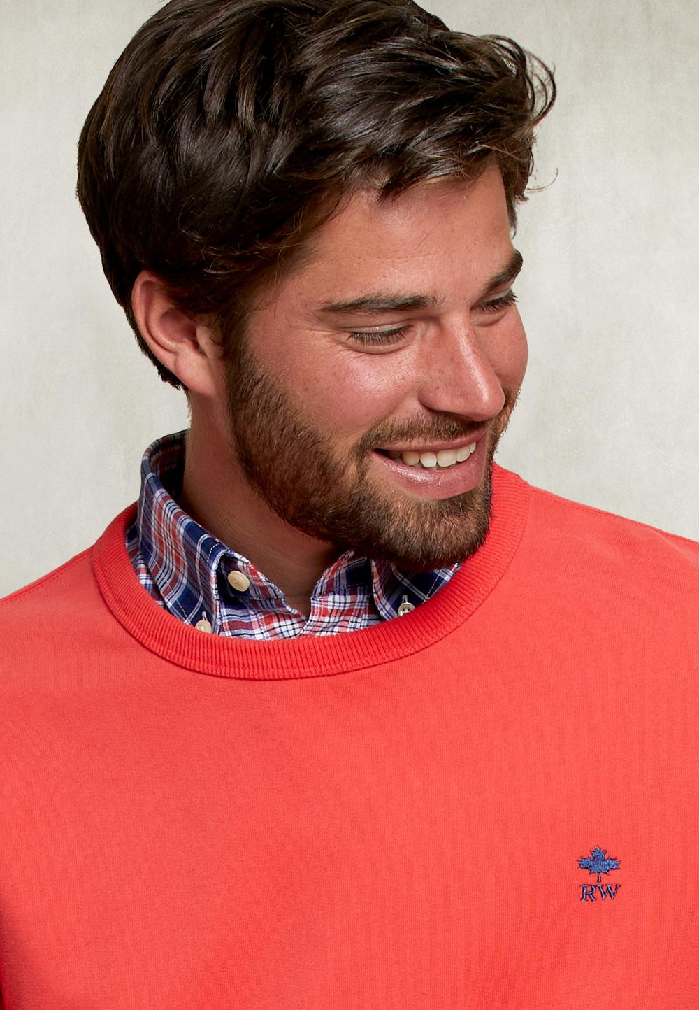 Basic Crew Neck Sweater Coral - Rood