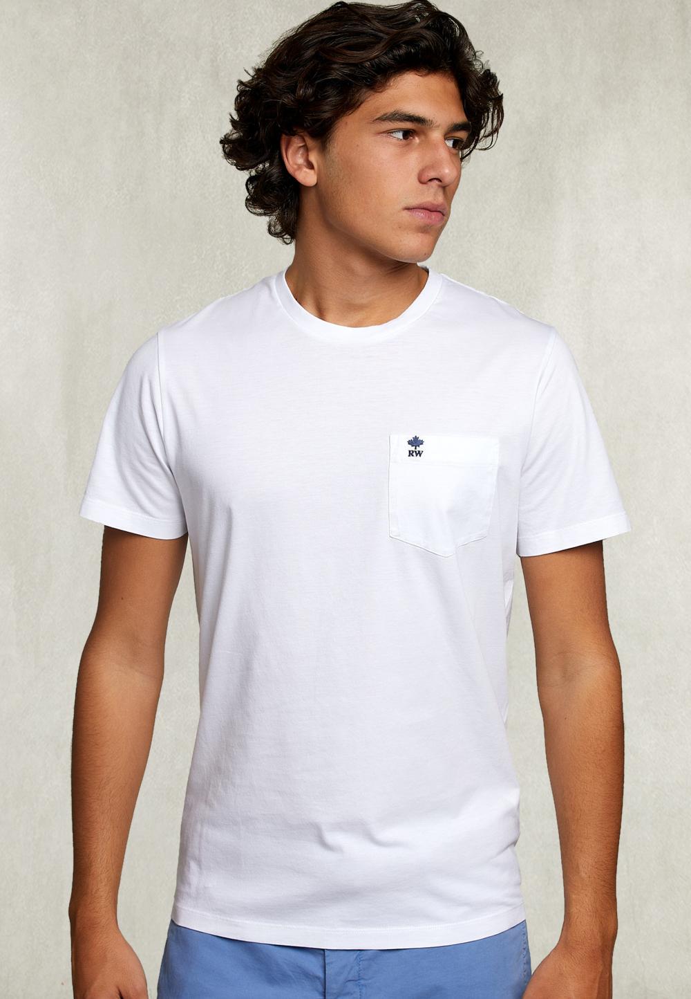 Custom Fit Pima Cotton T-Shirt With Pocket In White - Wit
