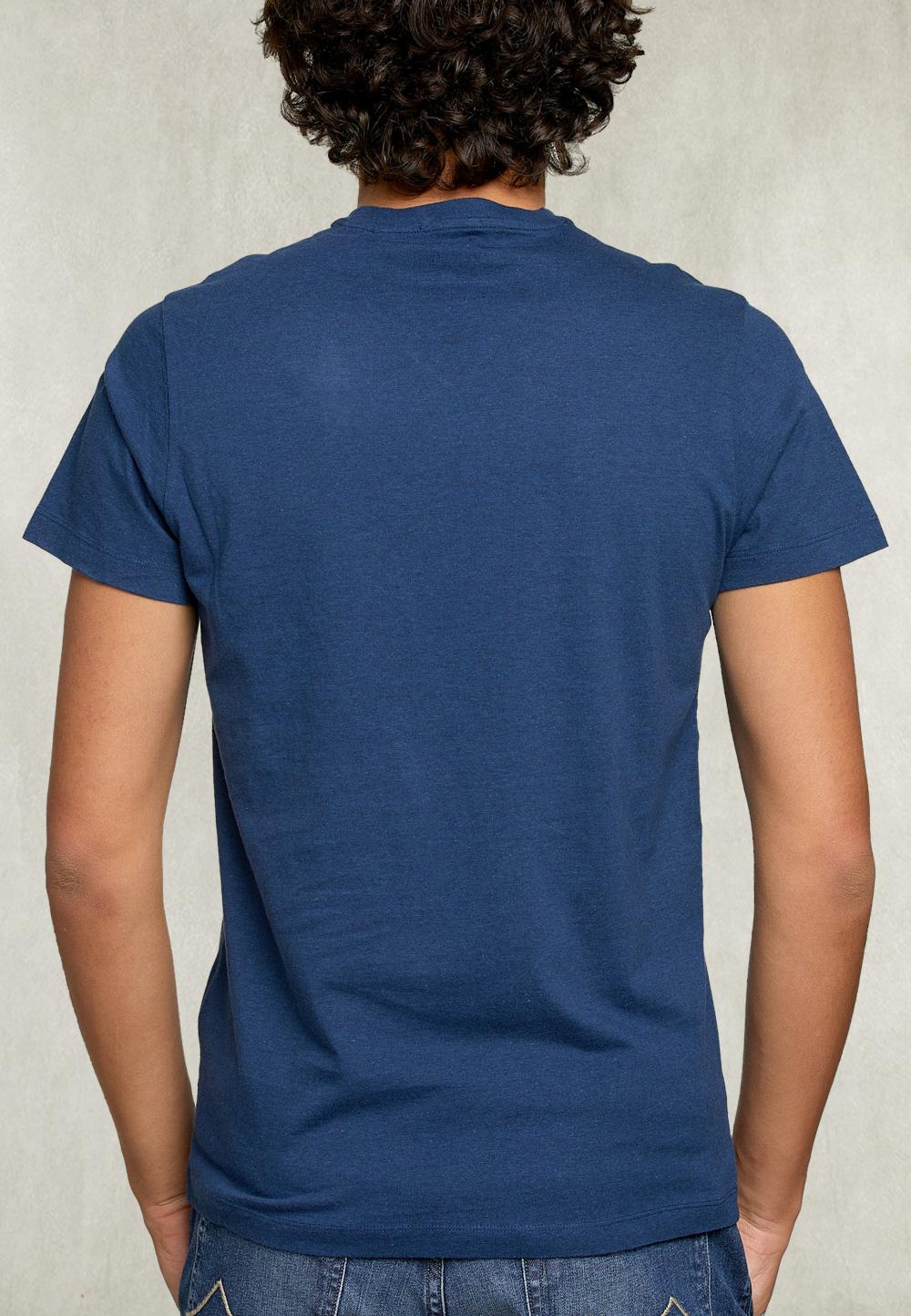 Slim Fit Pima Cotton T-Shirt Deep Blue Mix - Bleu