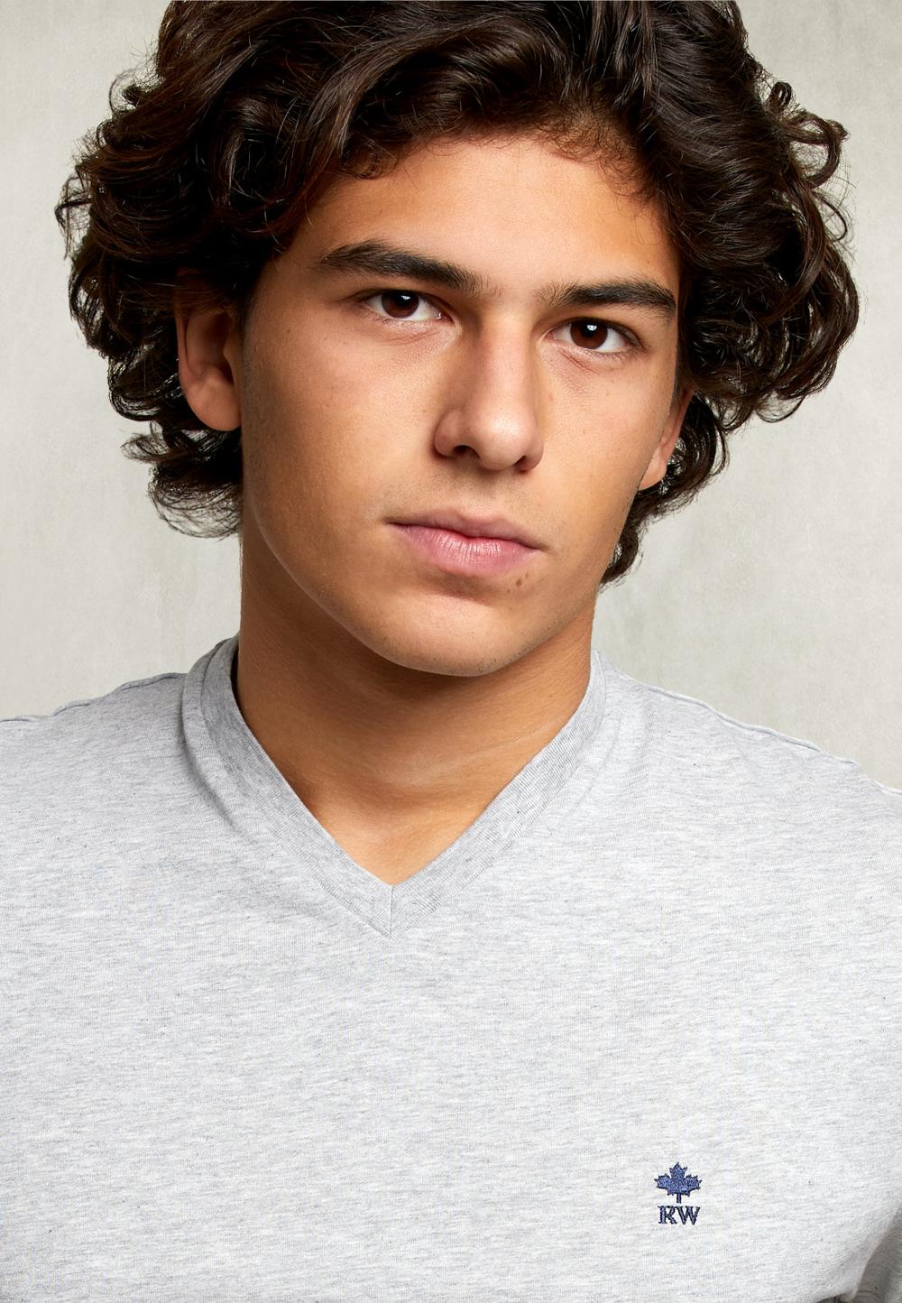 Slim Fit Pima Cotton T-Shirt Oyster Mix - Grijs