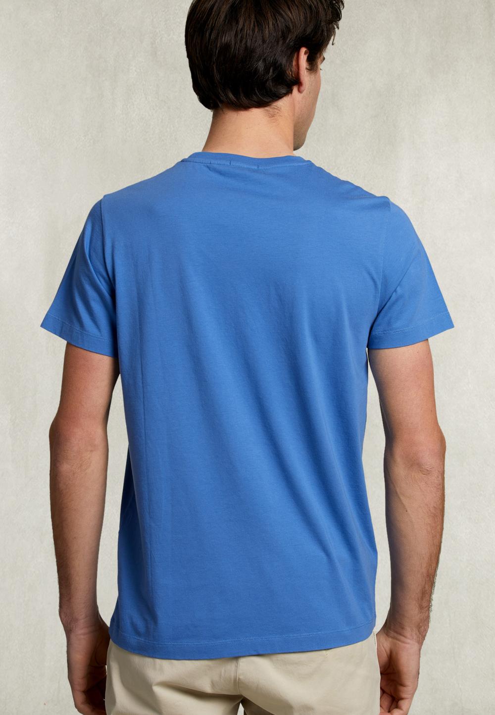 Custom Fit Pima Cotton Crew Neck T-Shirt Blue Bird - Blauw