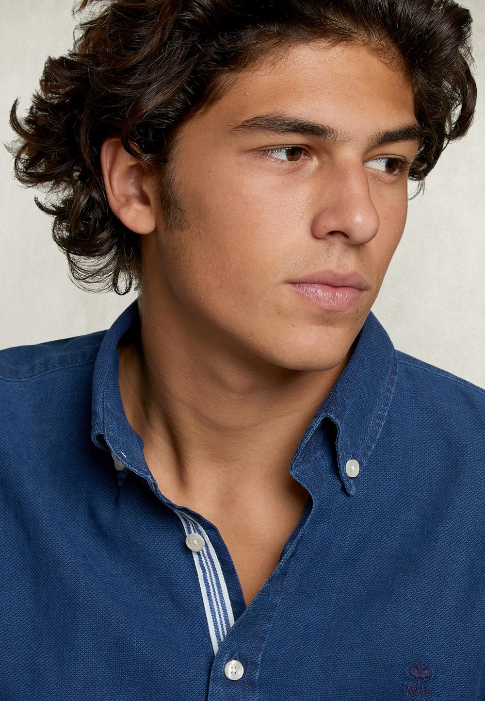 Custom Fit Shirt Blue - Blauw