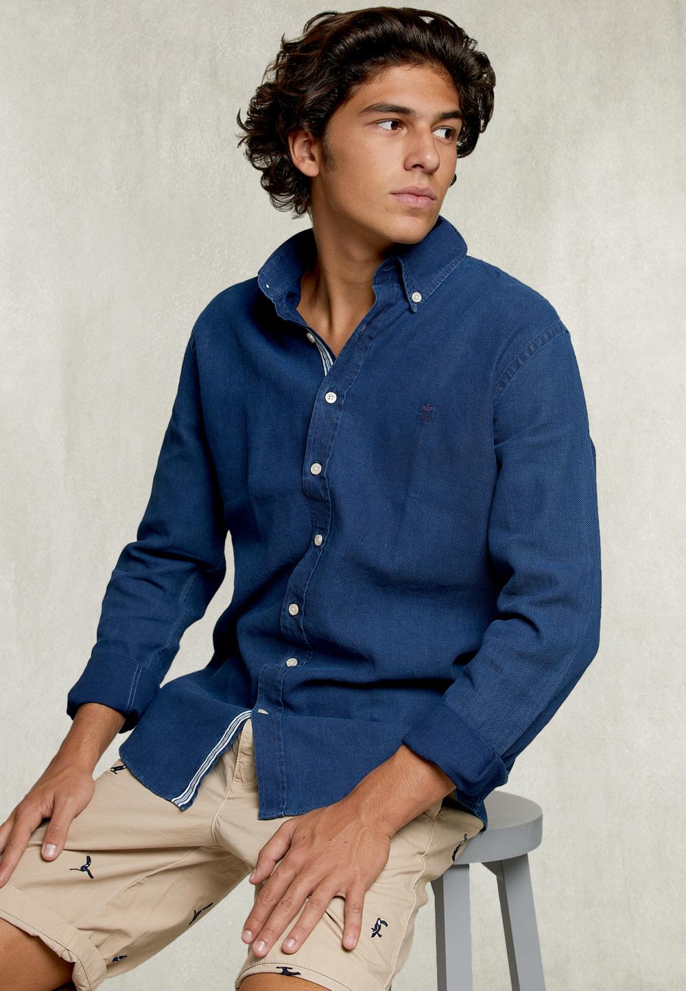 Custom Fit Shirt Blue - Blauw