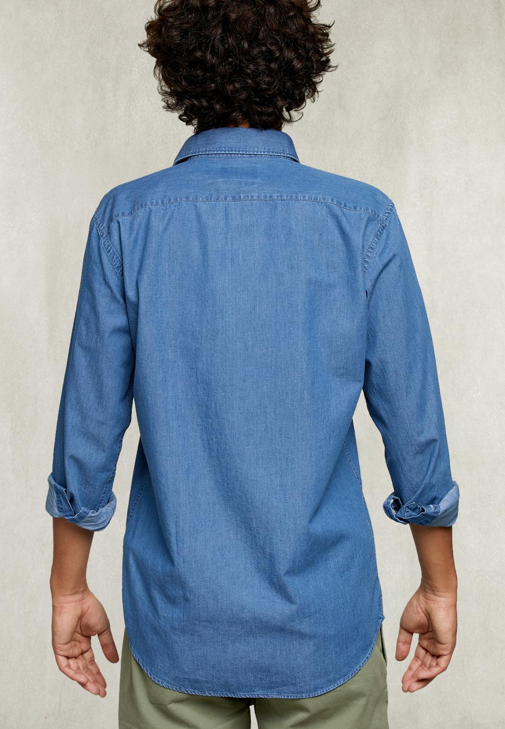 Custom Fit Sorrento Jeans Shirt In Blue - Denim