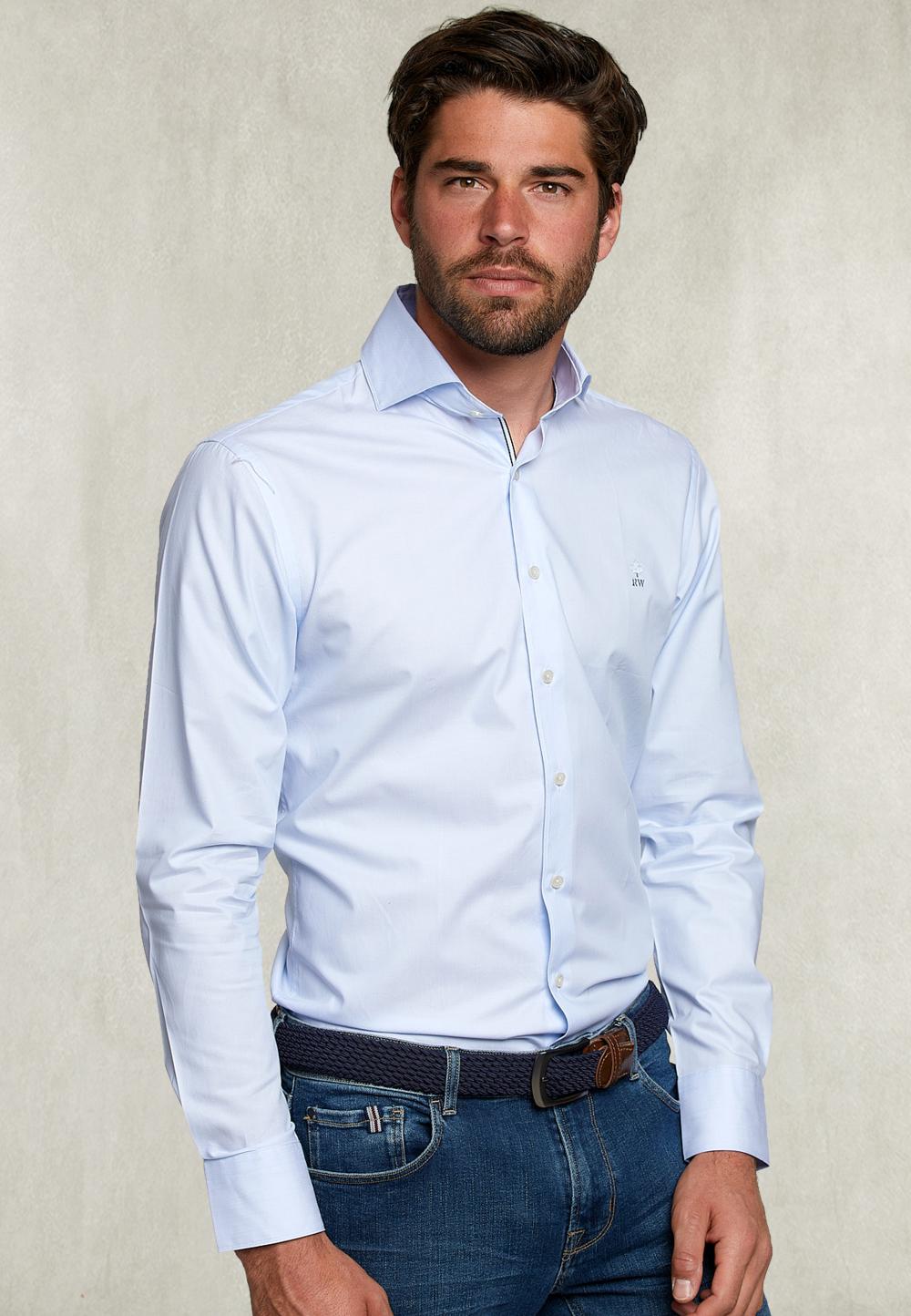 Custom Fit Shirt Blue - Bleu
