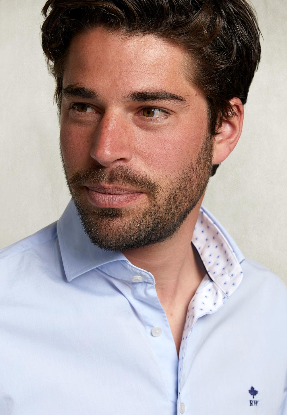 Custom Fit Shirt Blue - Bleu