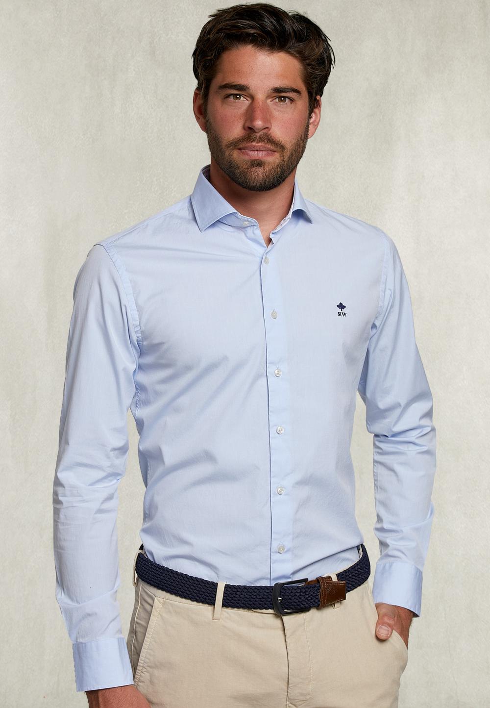 Custom Fit Shirt Blue - Bleu