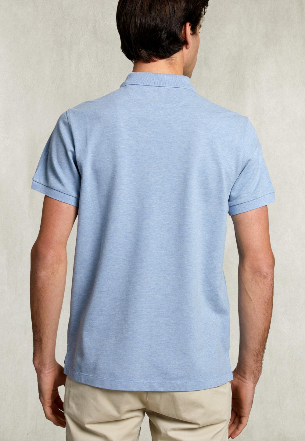 Custom Fit Pima Cotton Polo Air Mix - Blauw