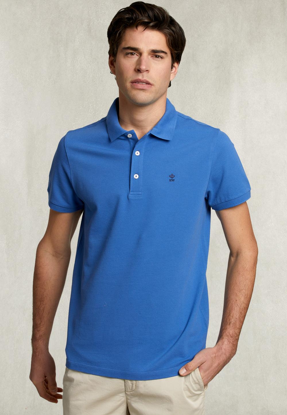 Custom Fit Pima Cotton Polo Blue Bird - Blauw
