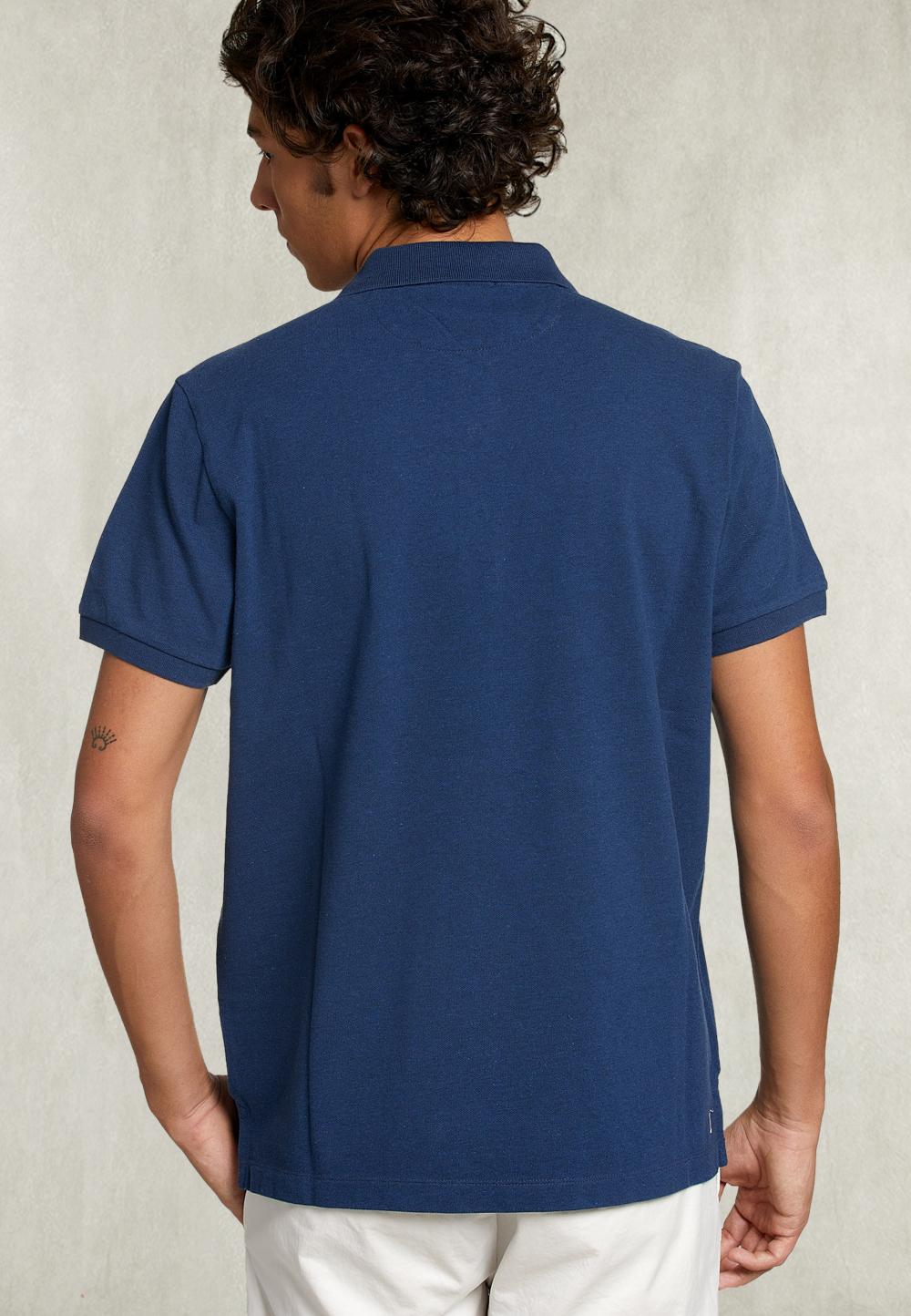 Custom Fit Pima Cotton Polo Deep Blue Mix - Blauw