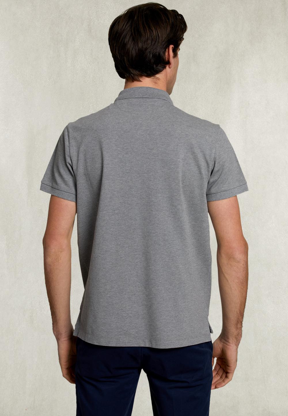 Custom Fit Pima Cotton Polo Oxford Mix - Grijs