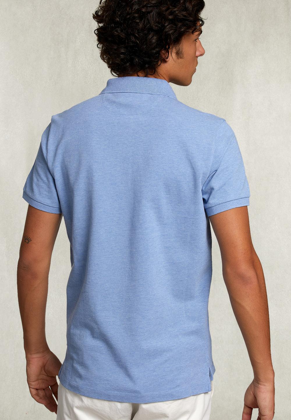 Custom Fit Pima Cotton Polo Pool Mix - Blauw