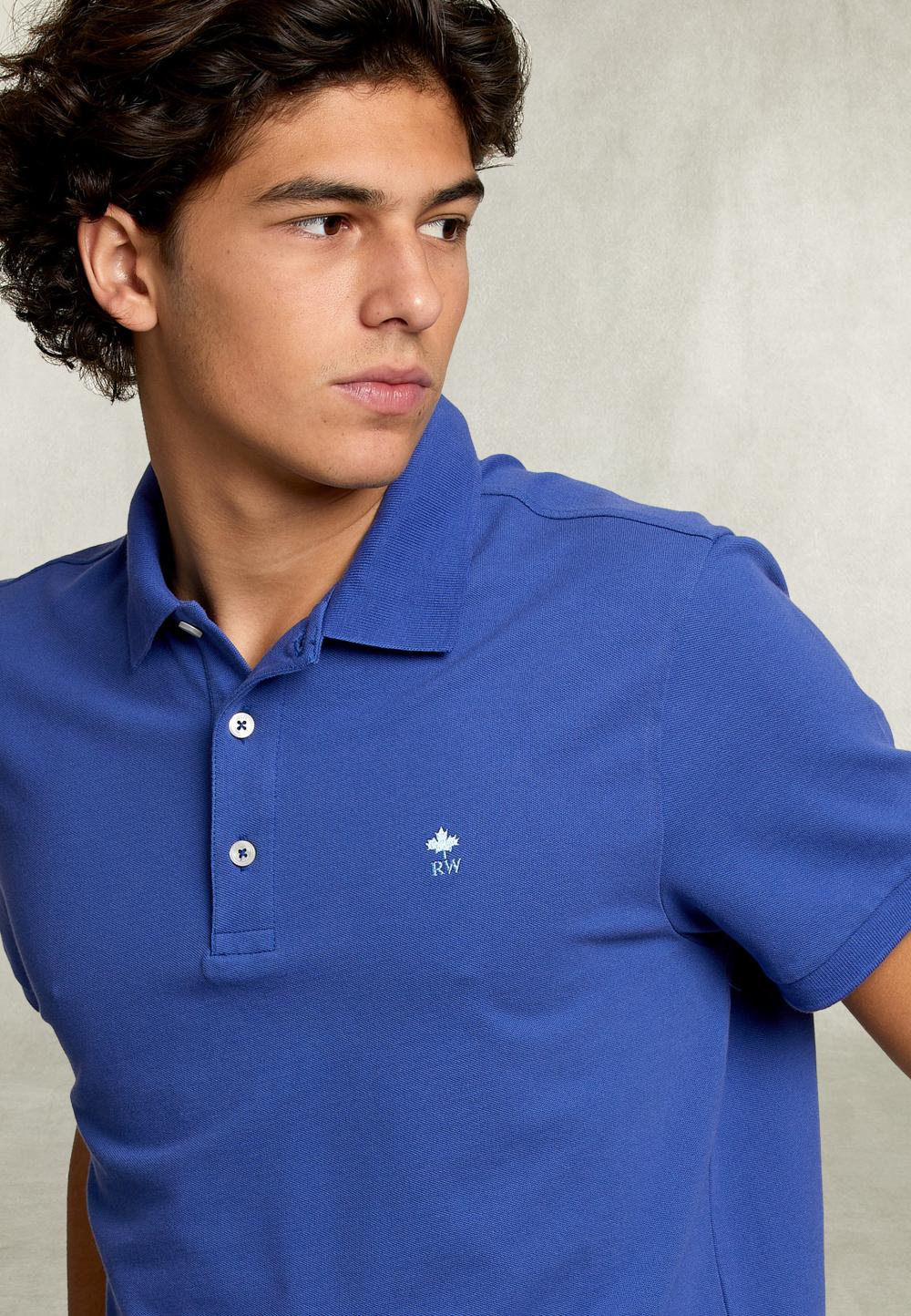 Custom Fit Pima Cotton Polo Toeareg - Blauw