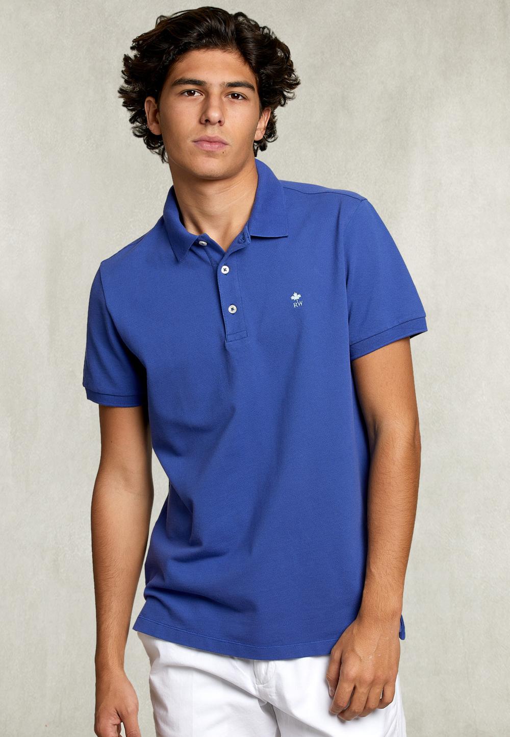 Custom Fit Pima Cotton Polo Toeareg - Blauw