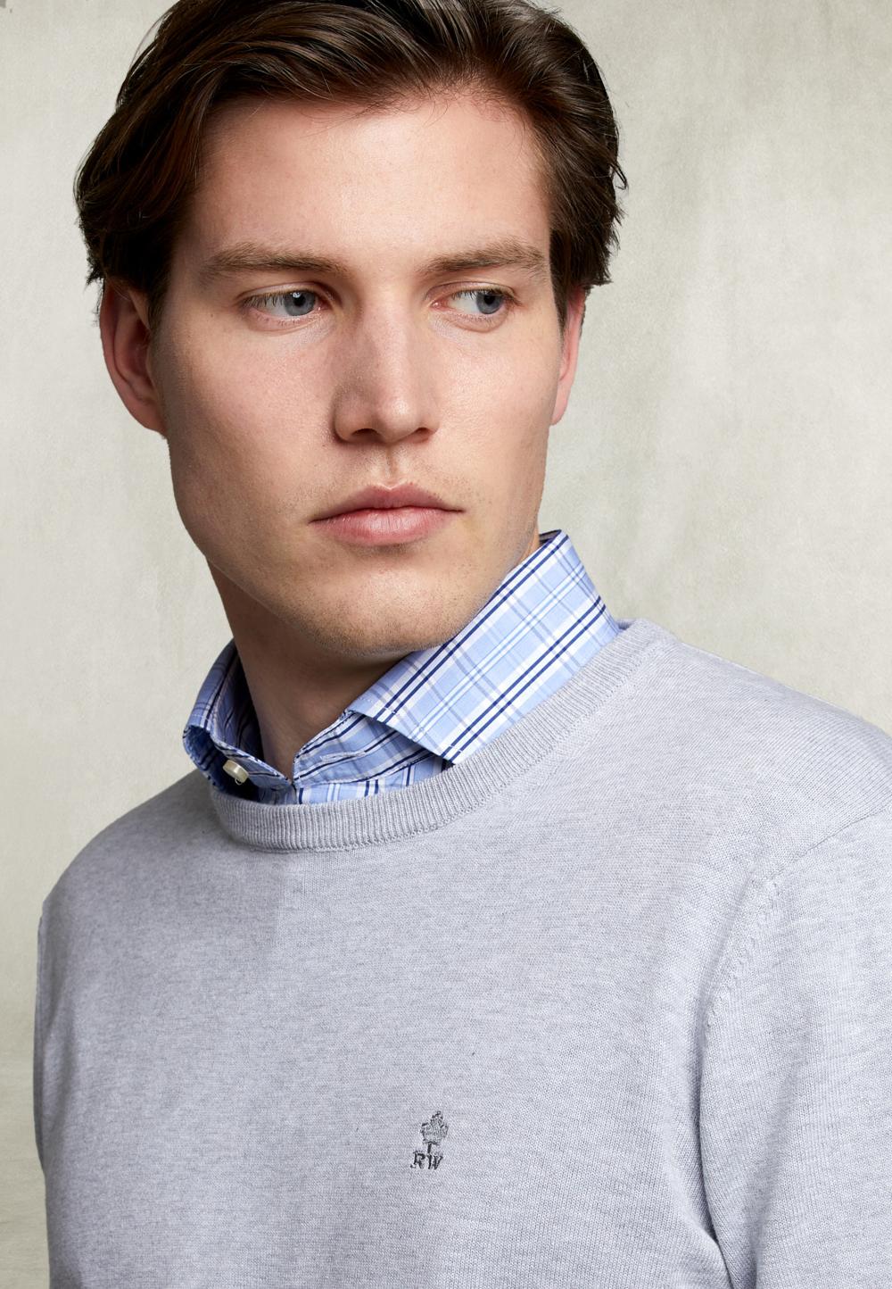 Basic Crew Neck Pullover Pearl Mix - Gris