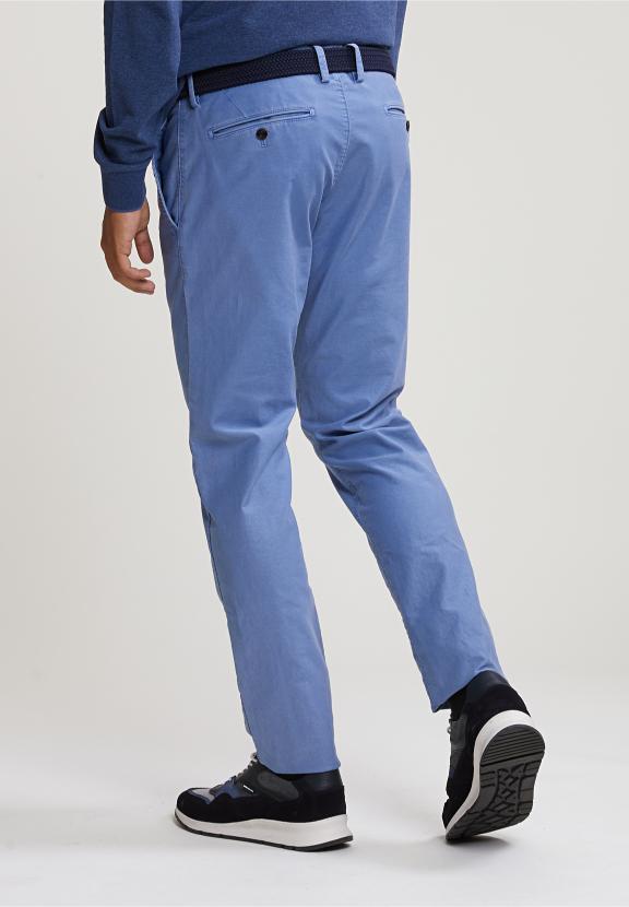 Slim Fit Basic Chino Pants Colorado Blue - Blauw
