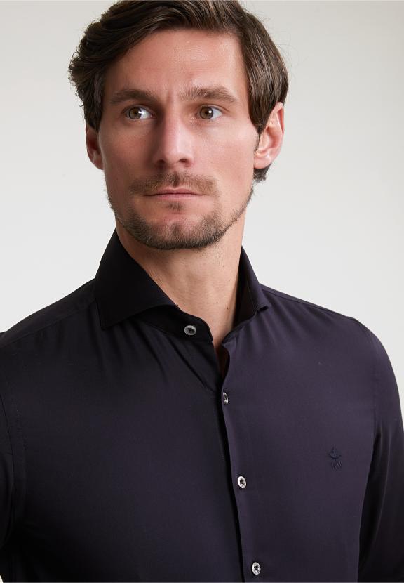 Slim Fit Uni Shirt Blue - Bleu