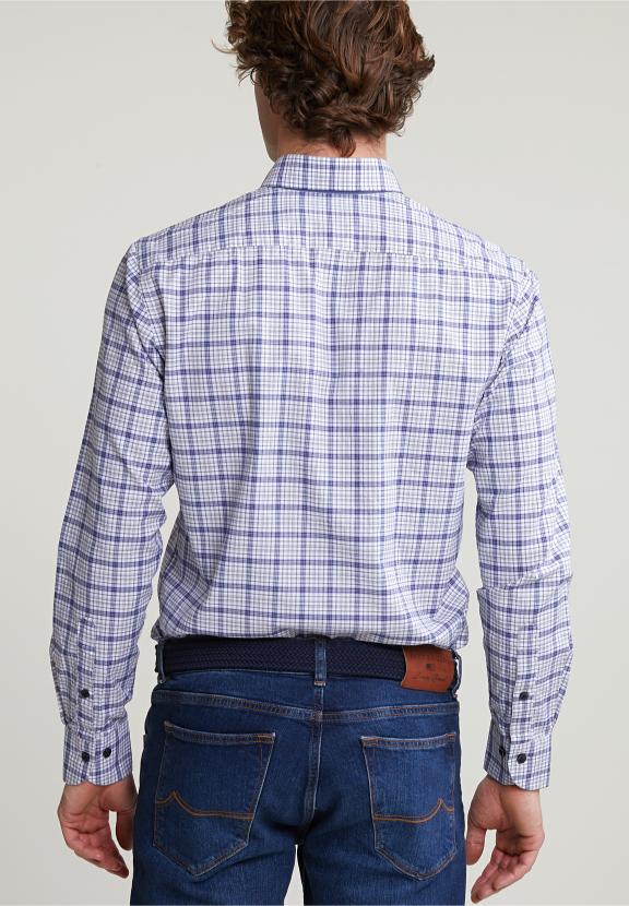 Custom Fit Checked Shirt Multi - Gris