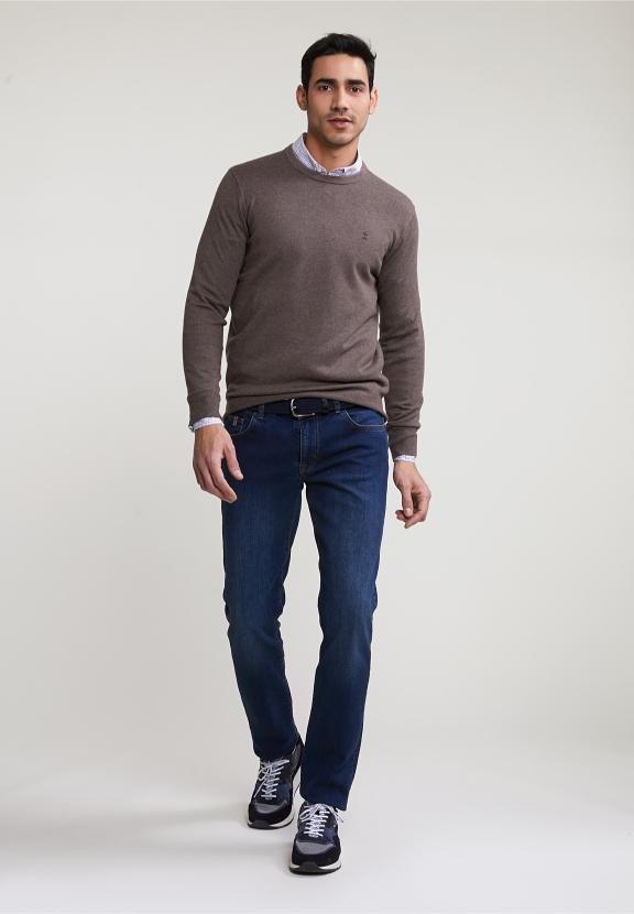 Custom Fit Checked Shirt Brown/Blue - Multi