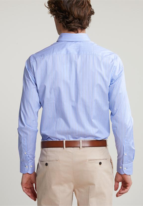 Custom Fit Striped Shirt Blue/White - Bleu