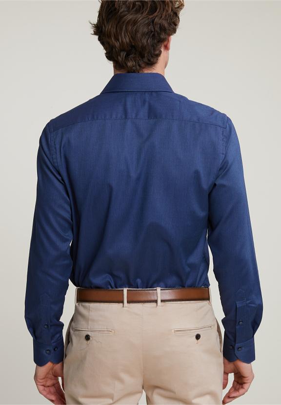 Custom Fit Uni Stretch Shirt Blue - Bleu