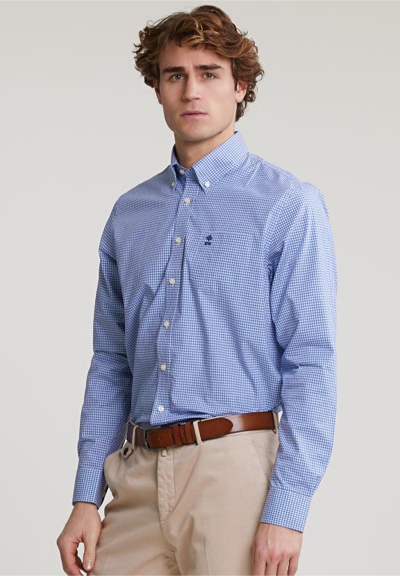 Regular Fit Checked Shirt Blue/White - Multi