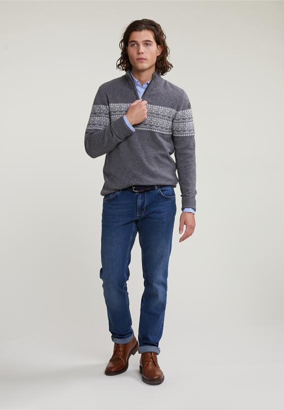 Slim Fit Checked Shirt With Pocket Blue/White - Multi