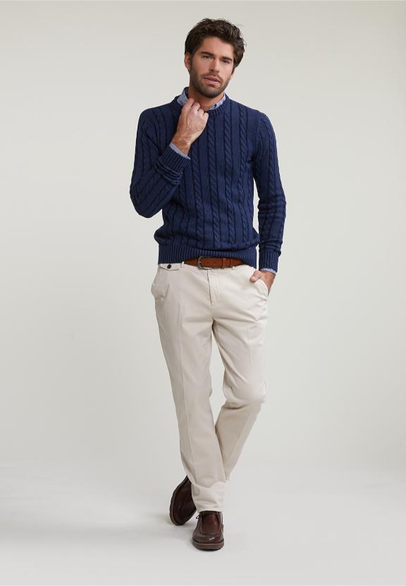 Slim Fit Checked Shirt With Pocket Blue/White - Multi