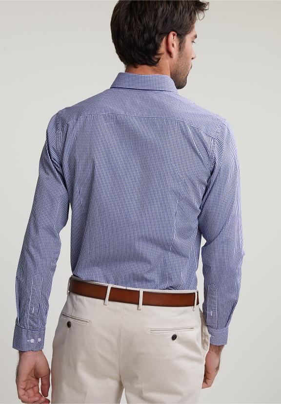 Slim Fit Checked Shirt With Pocket Blue/White - Multi