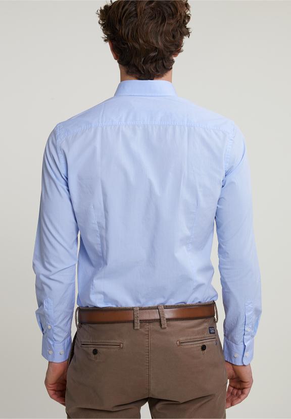 Slim Fit Uni Shirt With Pocket Blue - Multi