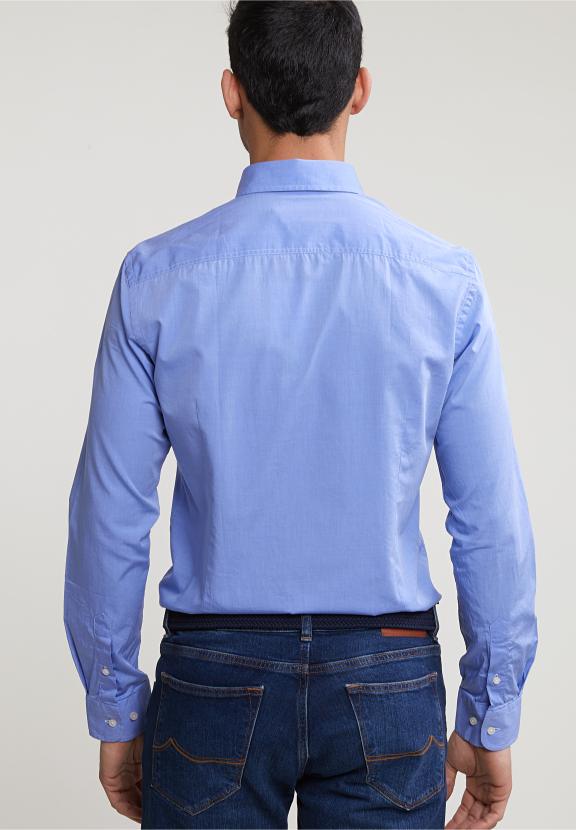 Slim Fit Uni Shirt With Pocket Blue - Multi