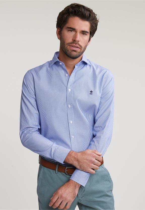 Slim Fit Striped Shirt Blue/White - Multi