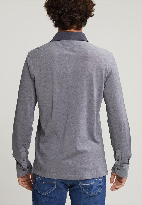Custom Fit Cotton Polo Graphite Mix - Gris