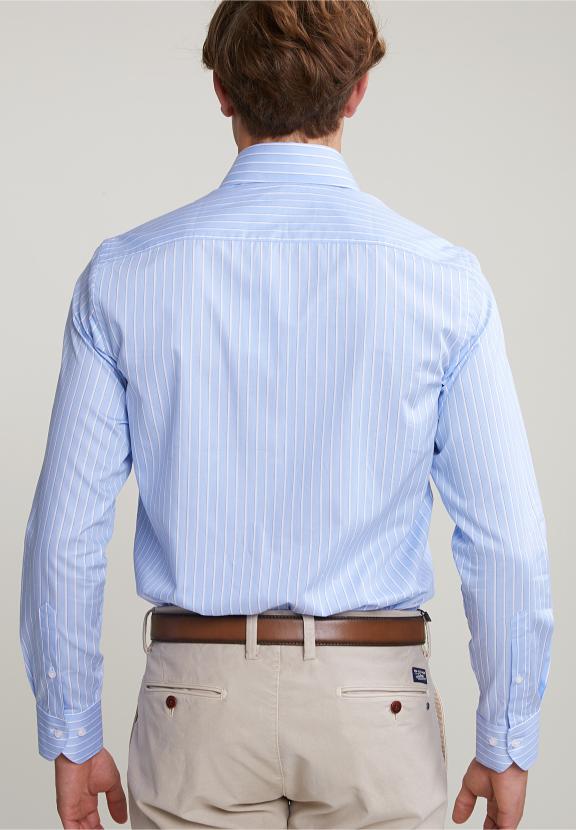 Custom Fit Striped Shirt Blue/White - Bleu