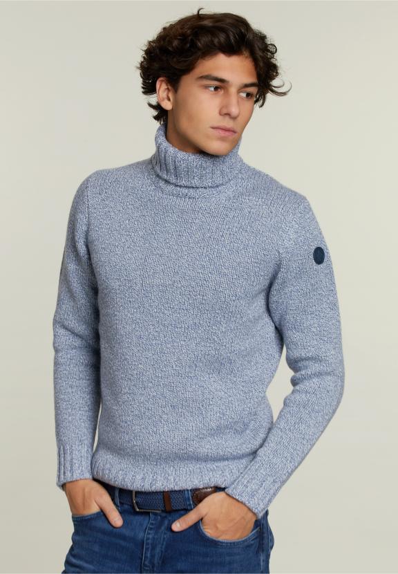 Custom Fit Wool-Cashmere Sweater Jeans Mix - Bleu